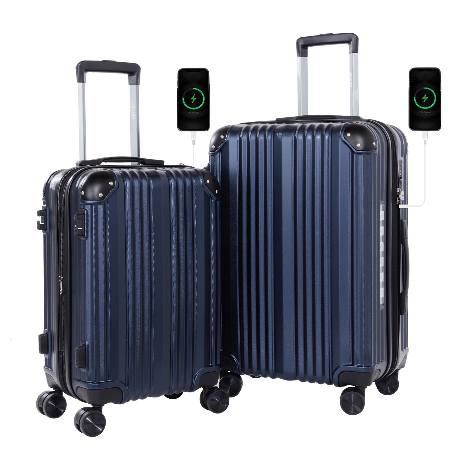 20/24 Inch Hardshell Carry-On Luggage Set with 360° Silent Spinner Wheels - 2 Piece