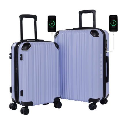 20/24 Inch Hardshell Carry-On Luggage Set with 360° Silent Spinner Wheels - 2 Piece