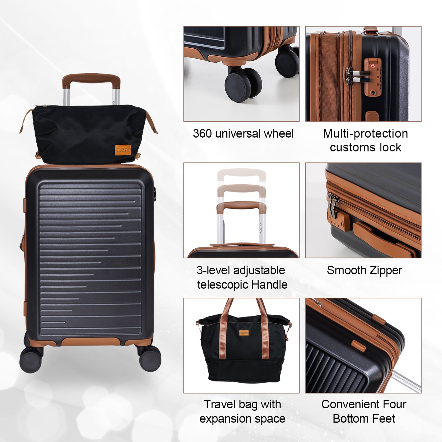 20-Inch  TSA Approved Hardshell Carry On Luggage with 360° Silent Spinner Wheels