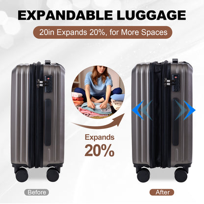 20-Inch  TSA Approved Hardshell Carry On Luggage with 360° Silent Spinner Wheels