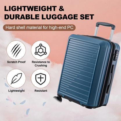 3 Piece Hardshell Luggage Set with TSA Lock-20/24/28 Inches