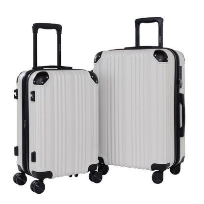 20/24 Inch Hardshell Carry-On Luggage Set with 360° Silent Spinner Wheels - 2 Piece