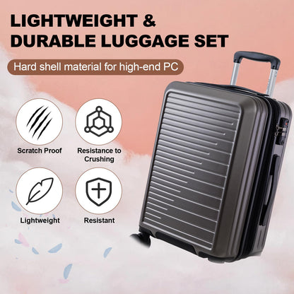 3 Piece Hardshell Luggage Set with TSA Lock-20/24/28 Inches