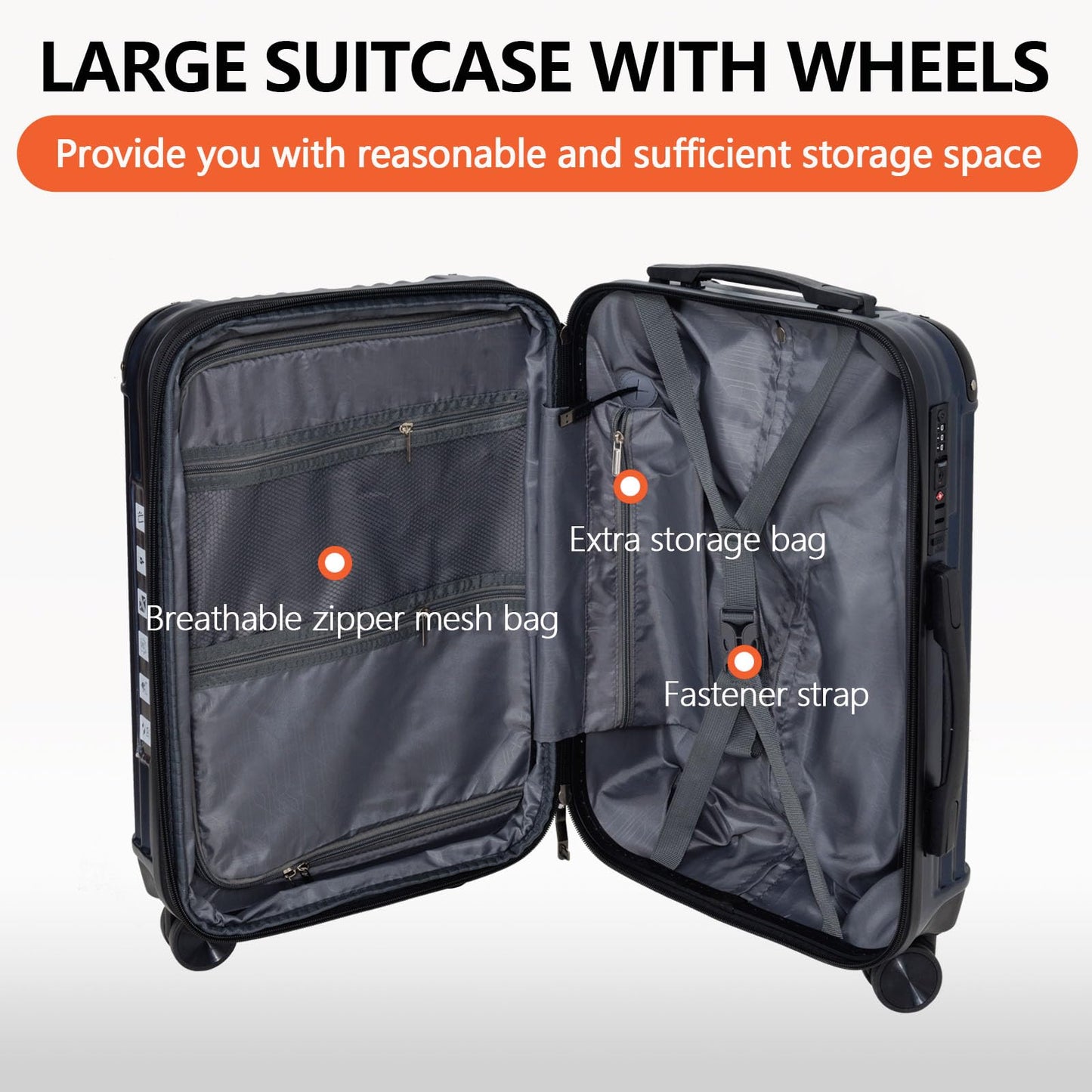 Hardshell Carry-On Luggage with TSA Lock