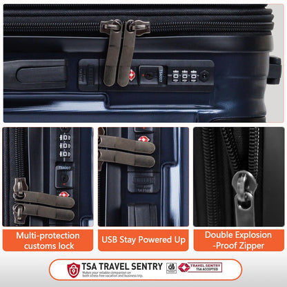 24-inch Hardshell Carry-On Luggage with TSA-Approved Locks