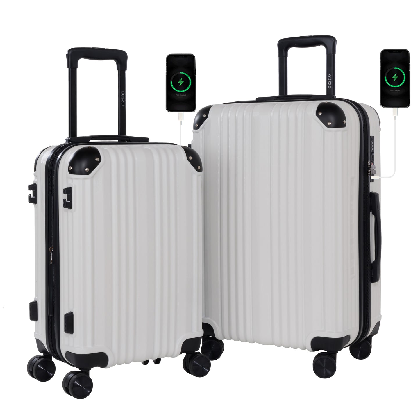 20/24 Inch Hardshell Carry-On Luggage Set with 360° Silent Spinner Wheels - 2 Piece